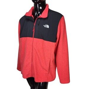 The North Face Red/Black Fleece Full-Zip Jacket Men's Size 2X